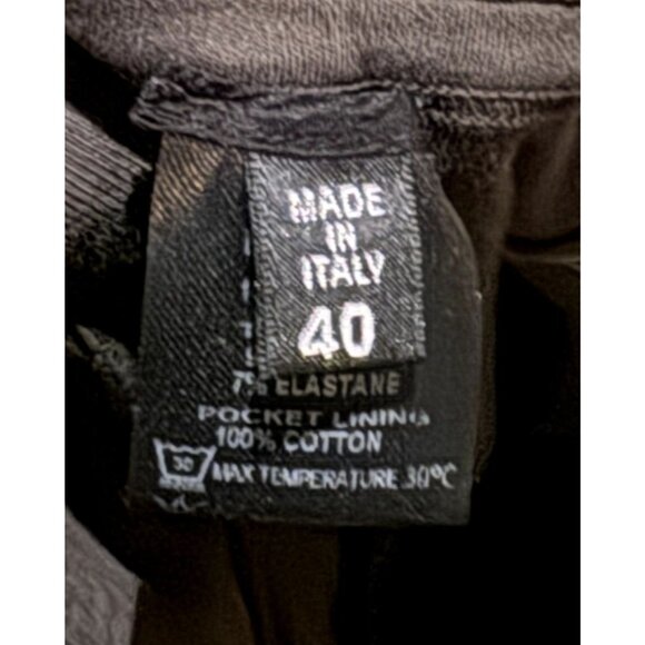 Italian-Made Womens Black Sweatpants W/ Black Stripes Relaxed Fit Size 4 Cotton - Picture 5 of 6